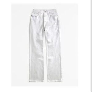 Abercrombie curve love high rise relaxed jean Silver